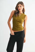 Load image into Gallery viewer, Nilla Micro Ribbed Henley Tank