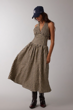 Load image into Gallery viewer, Jolie Checker Halter Midi Dress