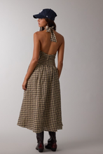 Load image into Gallery viewer, Jolie Checker Halter Midi Dress