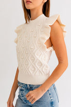 Load image into Gallery viewer, Casey Mock Neck Ruffle Sleeve Tank
