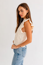 Load image into Gallery viewer, Casey Mock Neck Ruffle Sleeve Tank
