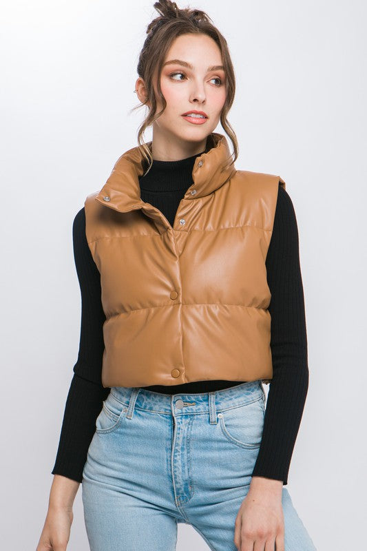 Sallie Faux Leather Puffer