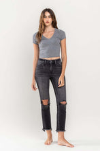 Load image into Gallery viewer, High Rise Stretch Distressed Crop Slim Straight
