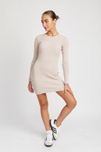 Load image into Gallery viewer, Ribbed Long Sleeve Mini Dress
