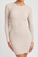Load image into Gallery viewer, Ribbed Long Sleeve Mini Dress
