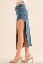 Load image into Gallery viewer, Dixie Mid Rise Slit Denim Skirt
