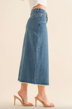 Load image into Gallery viewer, Dixie Mid Rise Slit Denim Skirt
