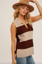Load image into Gallery viewer, Ophelia Striped V-Neck Vest
