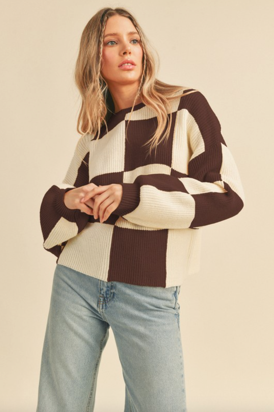 Lizzie Oversized Checkered Sweater