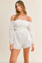 Load image into Gallery viewer, Misty Lace Off The Shoulder Romper
