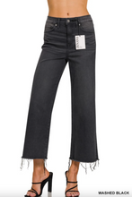 Load image into Gallery viewer, Steph High Rise Black Cropped Denim
