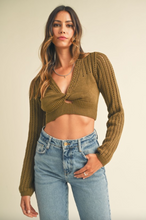 Load image into Gallery viewer, Miley Front Twist Knit Top
