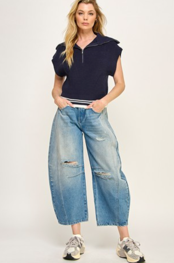 Mid-Rise Barrel Jeans