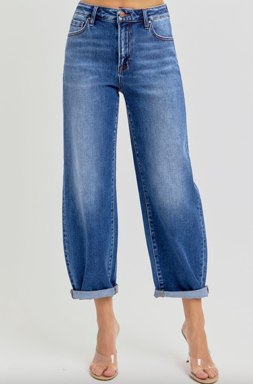 Finn High Rise Barrel Jeans