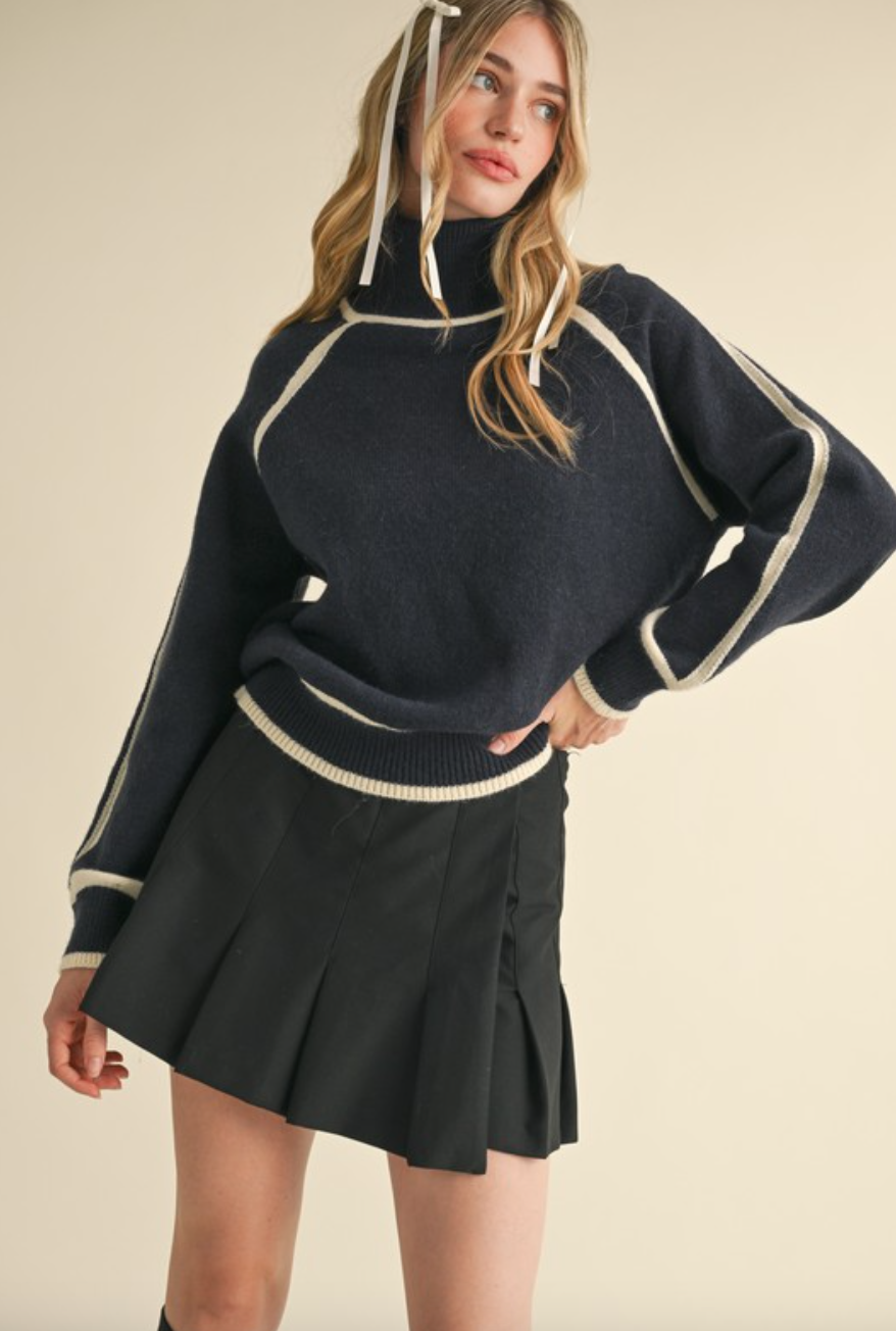 Cassy Contrast Trim Sweater