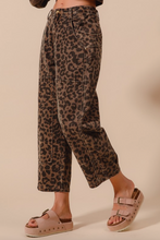 Load image into Gallery viewer, Leopard Twill Barrel Jeans
