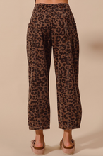 Load image into Gallery viewer, Leopard Twill Barrel Jeans
