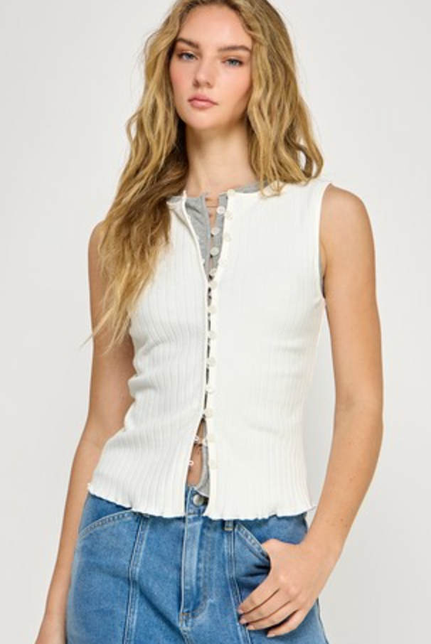 Buttoned Tank