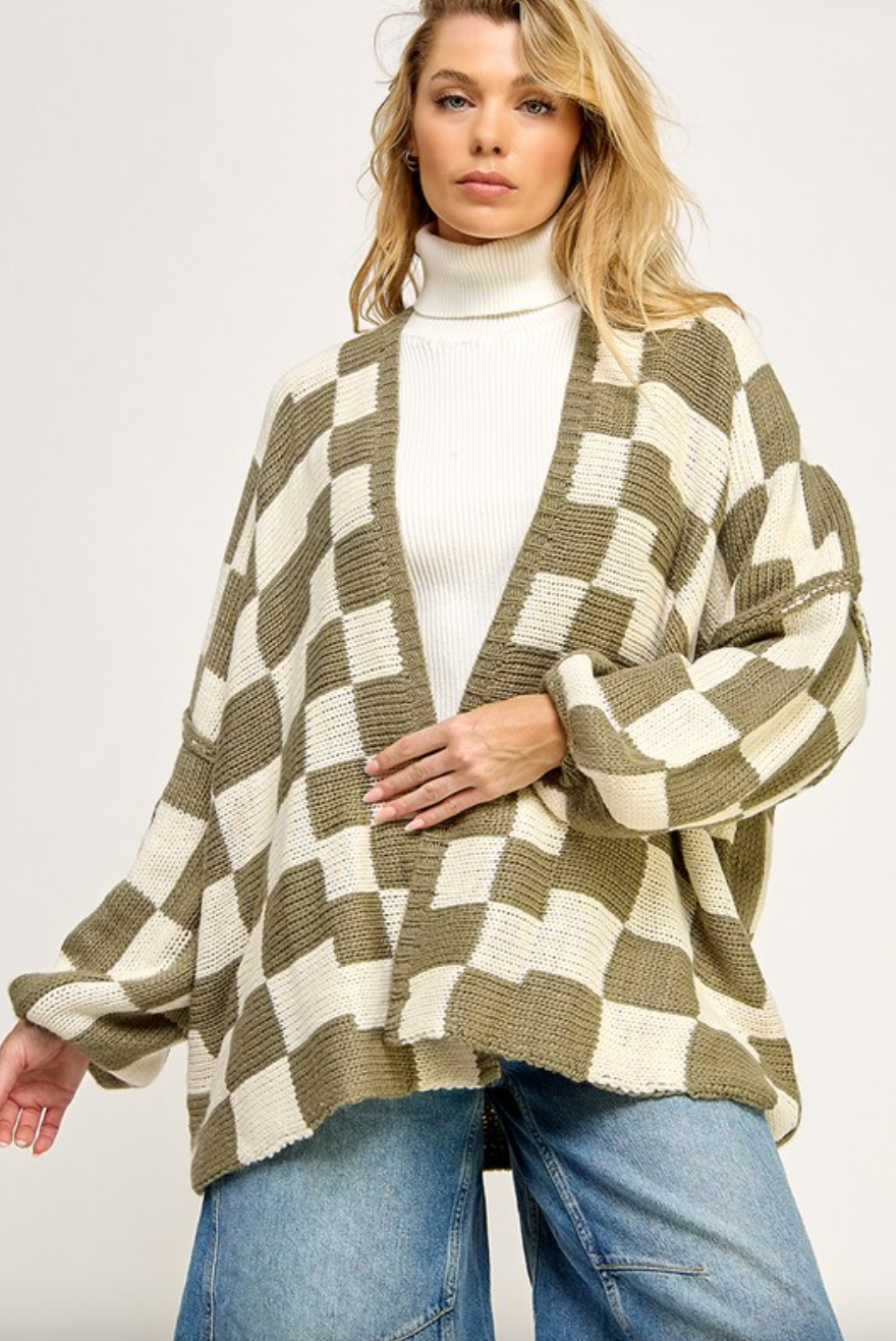 Haley Checkered Cardigan