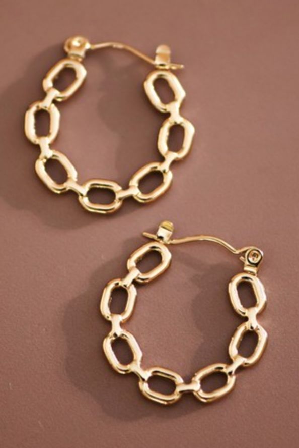 18k Link Hoops