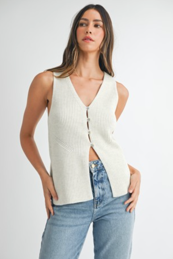 Side Slit Sweater Vest
