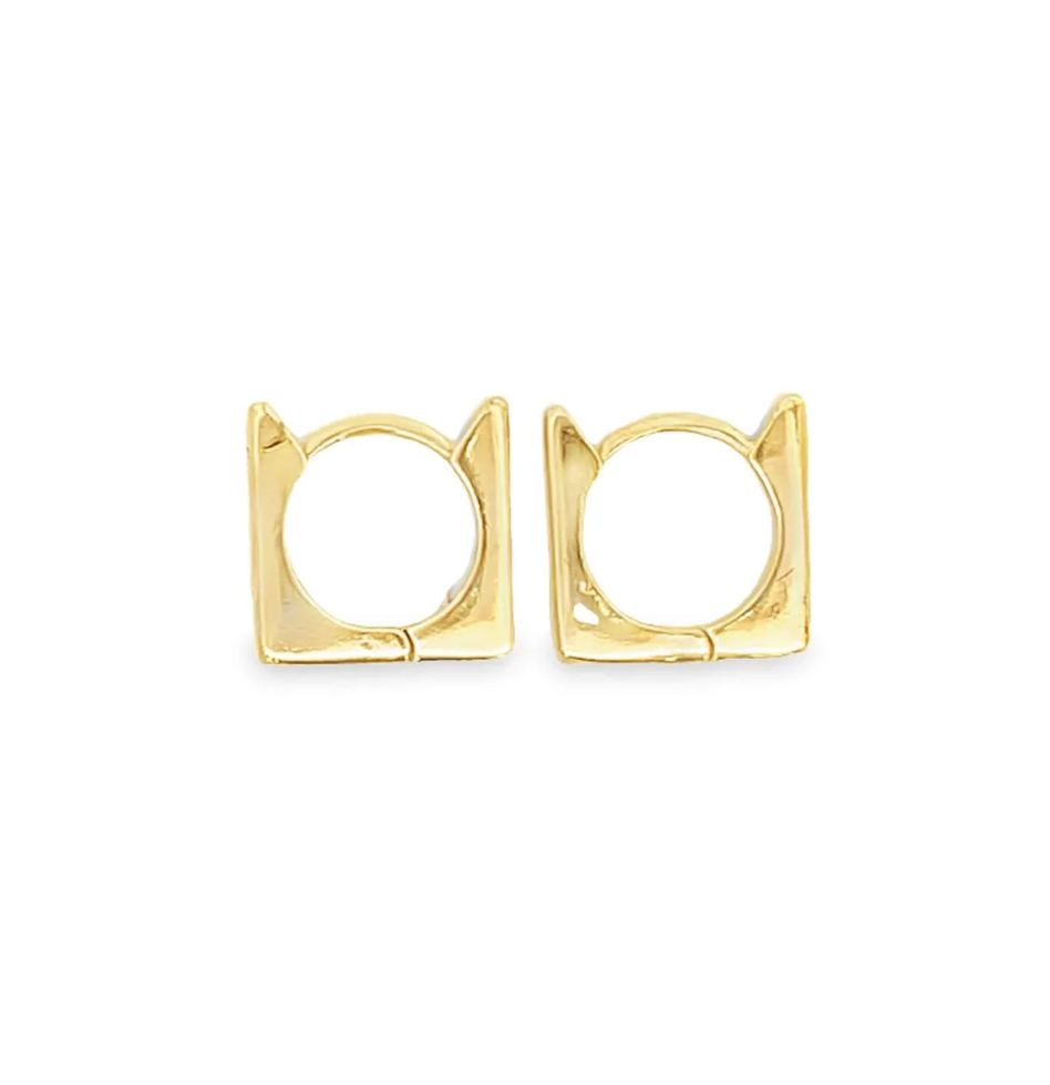 Square Cutout Hinged Hoop Earrings
