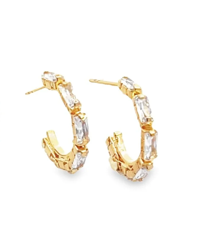 Clear CZ Stones Tiny Hoop