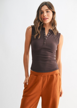Load image into Gallery viewer, Nilla Micro Ribbed Henley Tank
