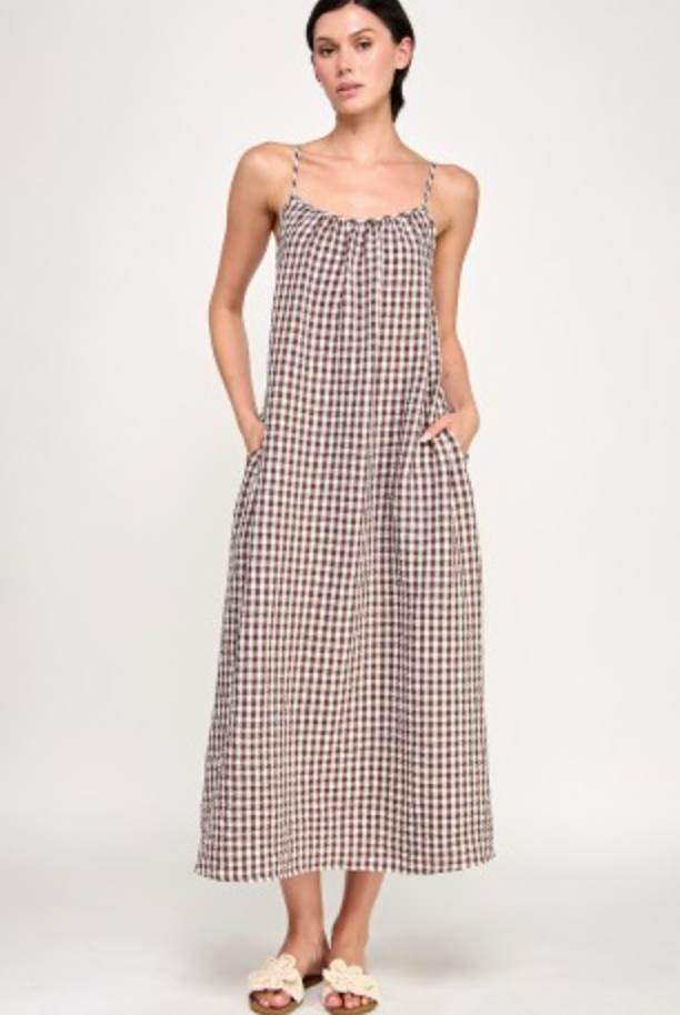 Missy Gingham Backless Dress