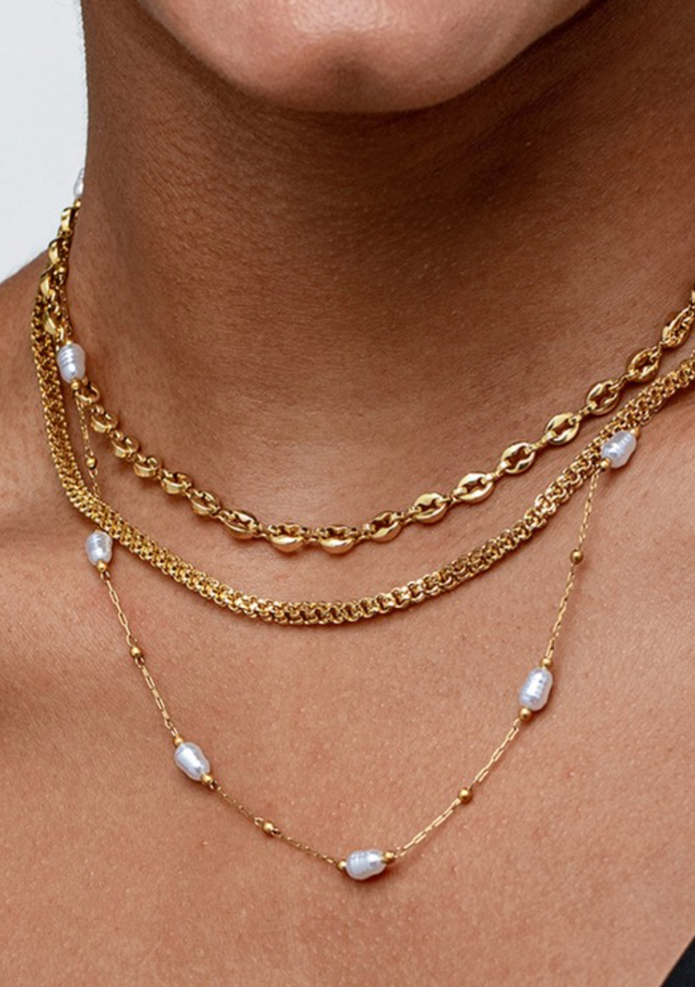 18k Pearl Chain Necklace