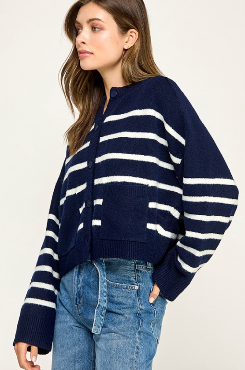 Vida Striped Relaxed Cardigan