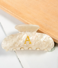 Load image into Gallery viewer, Golden Initial Letter Glitter Hair Claw Clip
