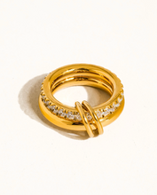 Load image into Gallery viewer, 18k Gold Non-tarnish Cz Double Hoop Ring
