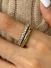 Load image into Gallery viewer, 18k Gold Non-tarnish Cz Double Hoop Ring
