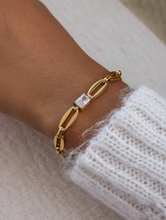 Load image into Gallery viewer, 18k Gold Non-tarnish Link Chain Cz Bracelet
