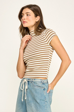 Load image into Gallery viewer, Rach Striped Mock Neck Tee
