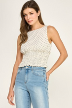 Load image into Gallery viewer, Polka Dot Smocked Top
