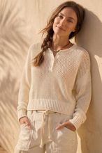 Load image into Gallery viewer, Coco Open Knit Henley Top
