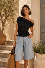 Load image into Gallery viewer, Relaxed Denim Bermuda Shorts
