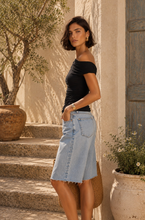 Load image into Gallery viewer, Relaxed Denim Bermuda Shorts
