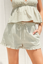 Load image into Gallery viewer, Freya Striped Cotton Ruffle Shorts

