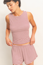 Load image into Gallery viewer, Sammi Striped Sleeveless Tank And Shorts Set
