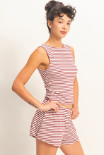 Load image into Gallery viewer, Sammi Striped Sleeveless Tank And Shorts Set
