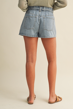 Load image into Gallery viewer, Olivia High Rise Gathered Waist Denim Shorts
