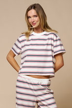 Load image into Gallery viewer, Cove Boxy Multicolor Stripe Print Tee
