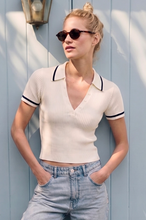 Load image into Gallery viewer, Sol Ribbed Button Collar Top
