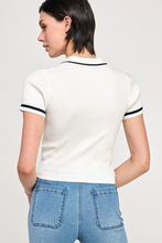 Load image into Gallery viewer, Sol Ribbed Button Collar Top
