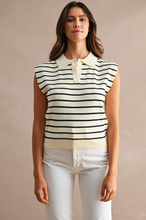 Load image into Gallery viewer, Poppy Striped Sleeveless Collar Knit
