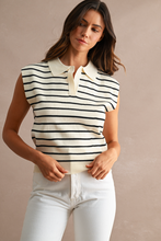 Load image into Gallery viewer, Poppy Striped Sleeveless Collar Knit
