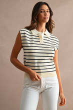 Load image into Gallery viewer, Poppy Striped Sleeveless Collar Knit
